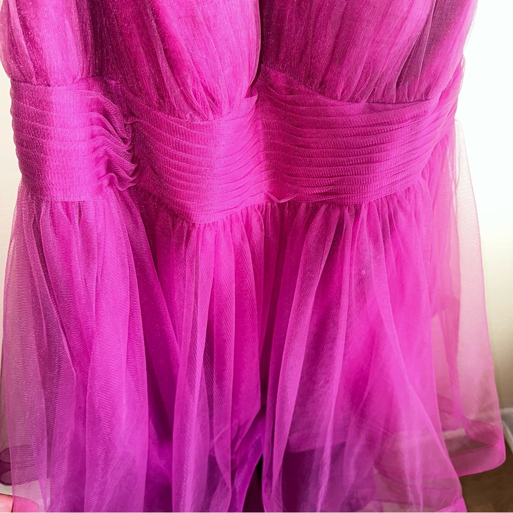JJs House Magenta Tulle Gown - Picture 7 of 10